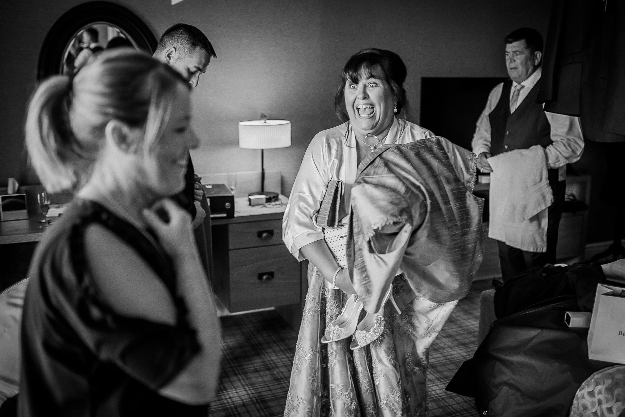 Mother of bride laughing