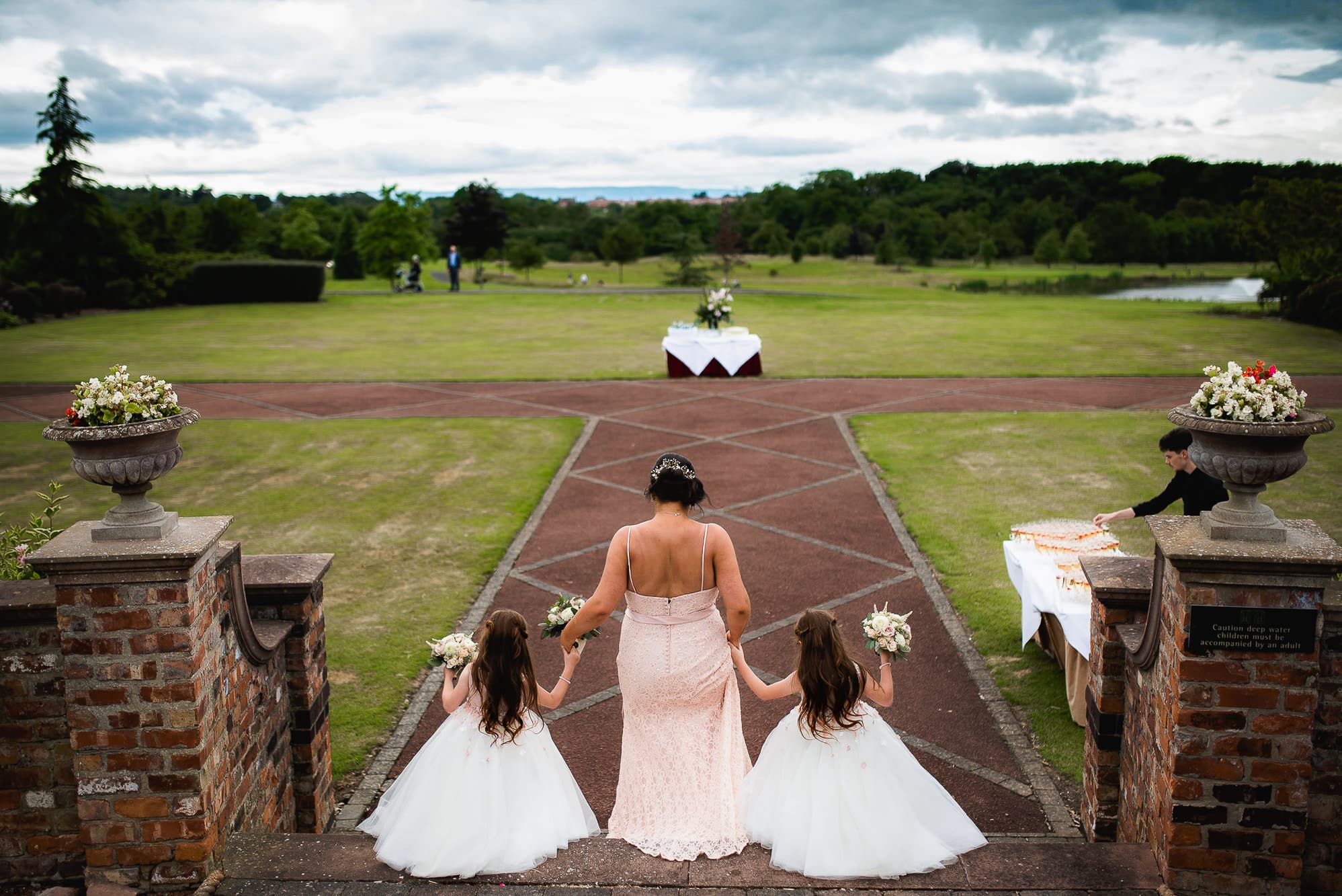 Bridesmaid and flower girls