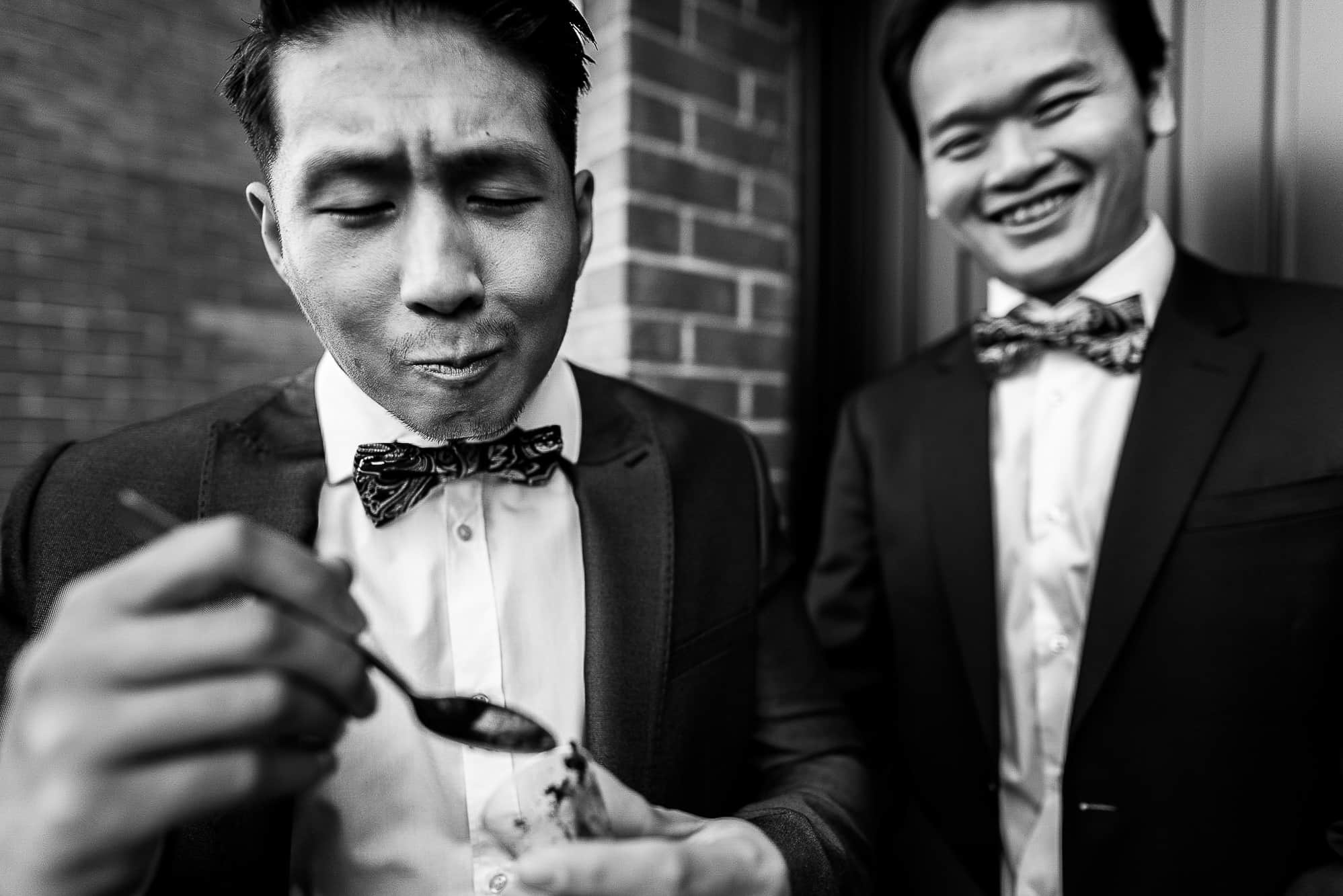 Chinese Wedding Photography | Manchester | Ray & Julie 8 Groomsmen having a shot