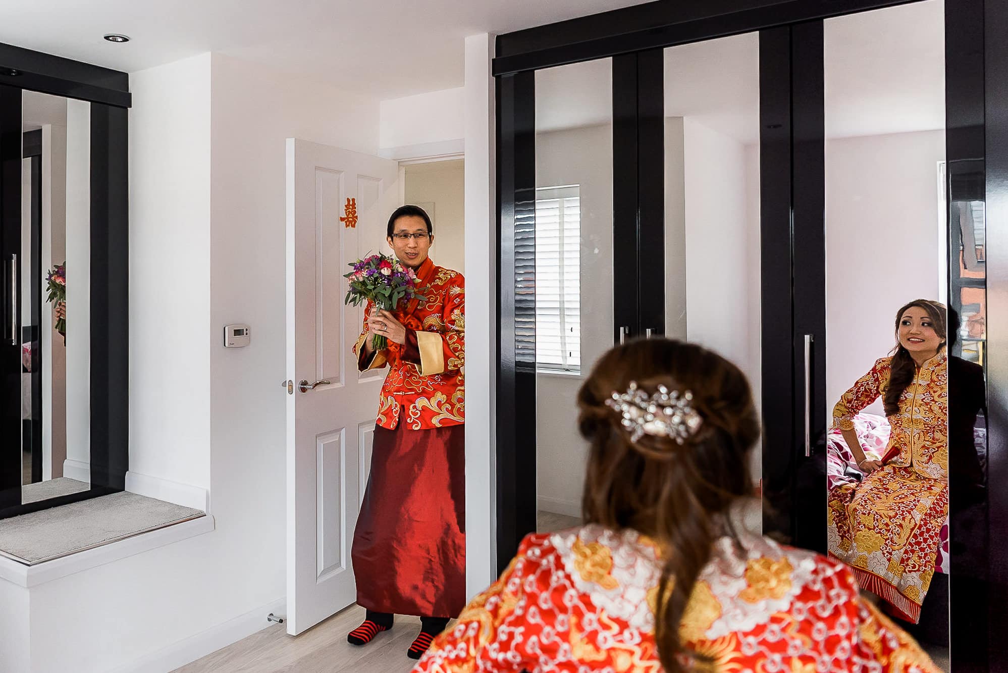 Chinese Wedding Photography | Manchester | Ray & Julie 14 Bride and groom meeting for the first time