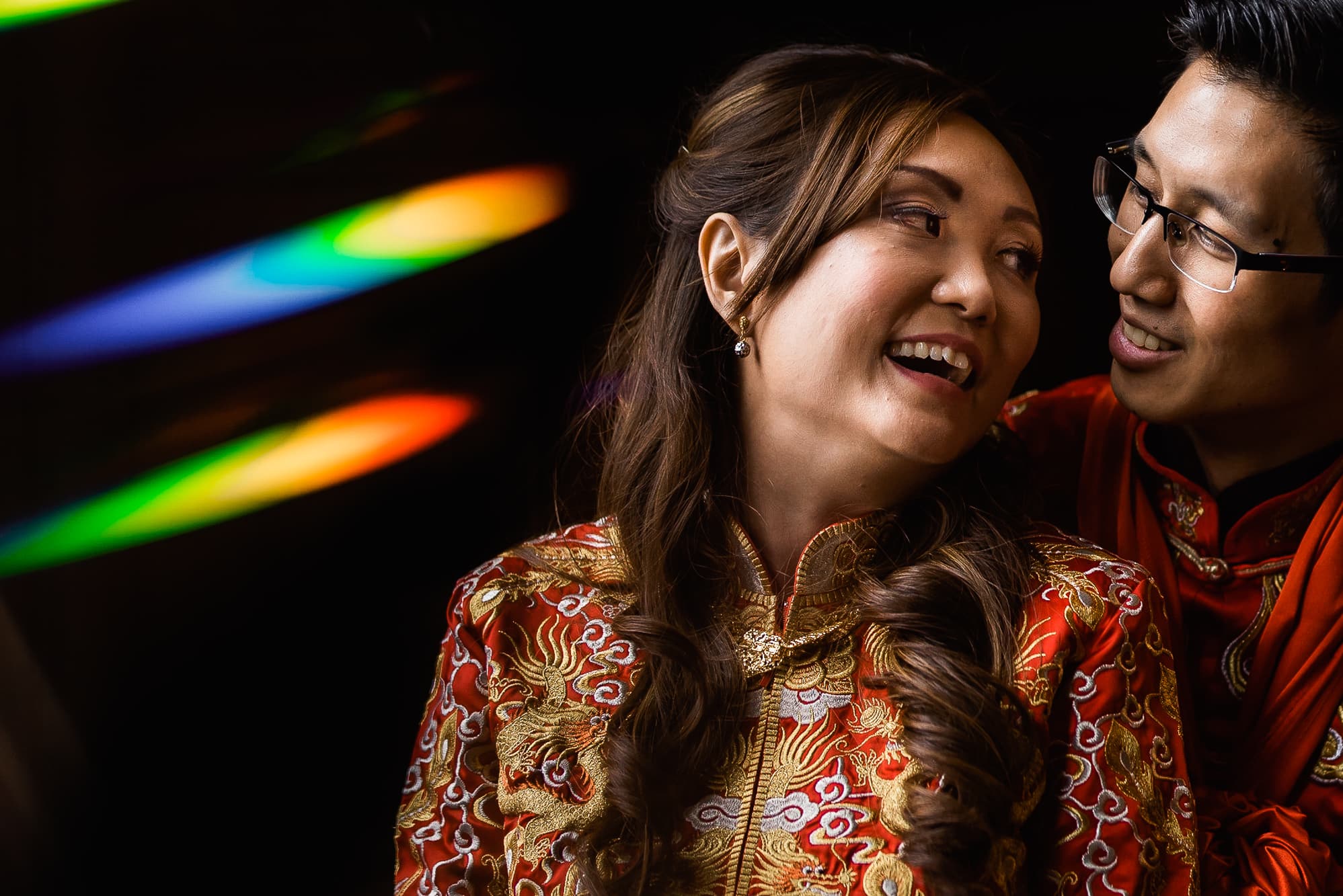 Chinese Wedding Photography | Manchester | Ray & Julie 28 bride and groom laughing
