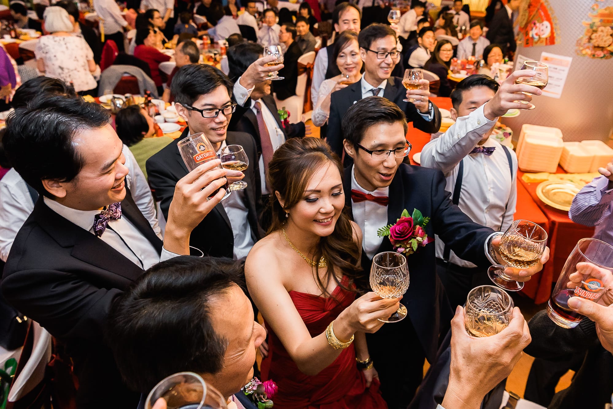 Chinese Wedding Photography | Manchester | Ray & Julie 39 bride and groom with group of people