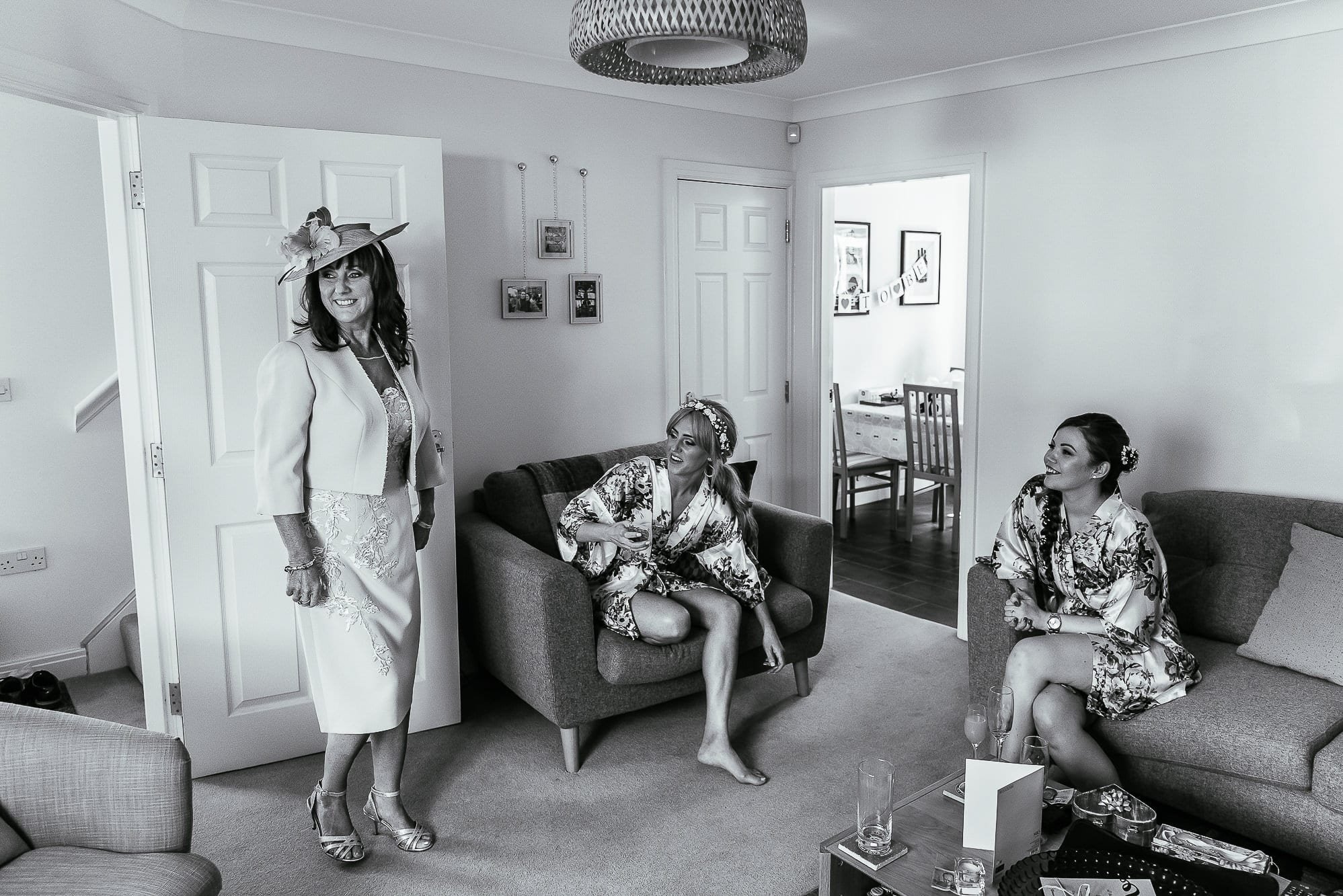 mother of bride standing and waiting