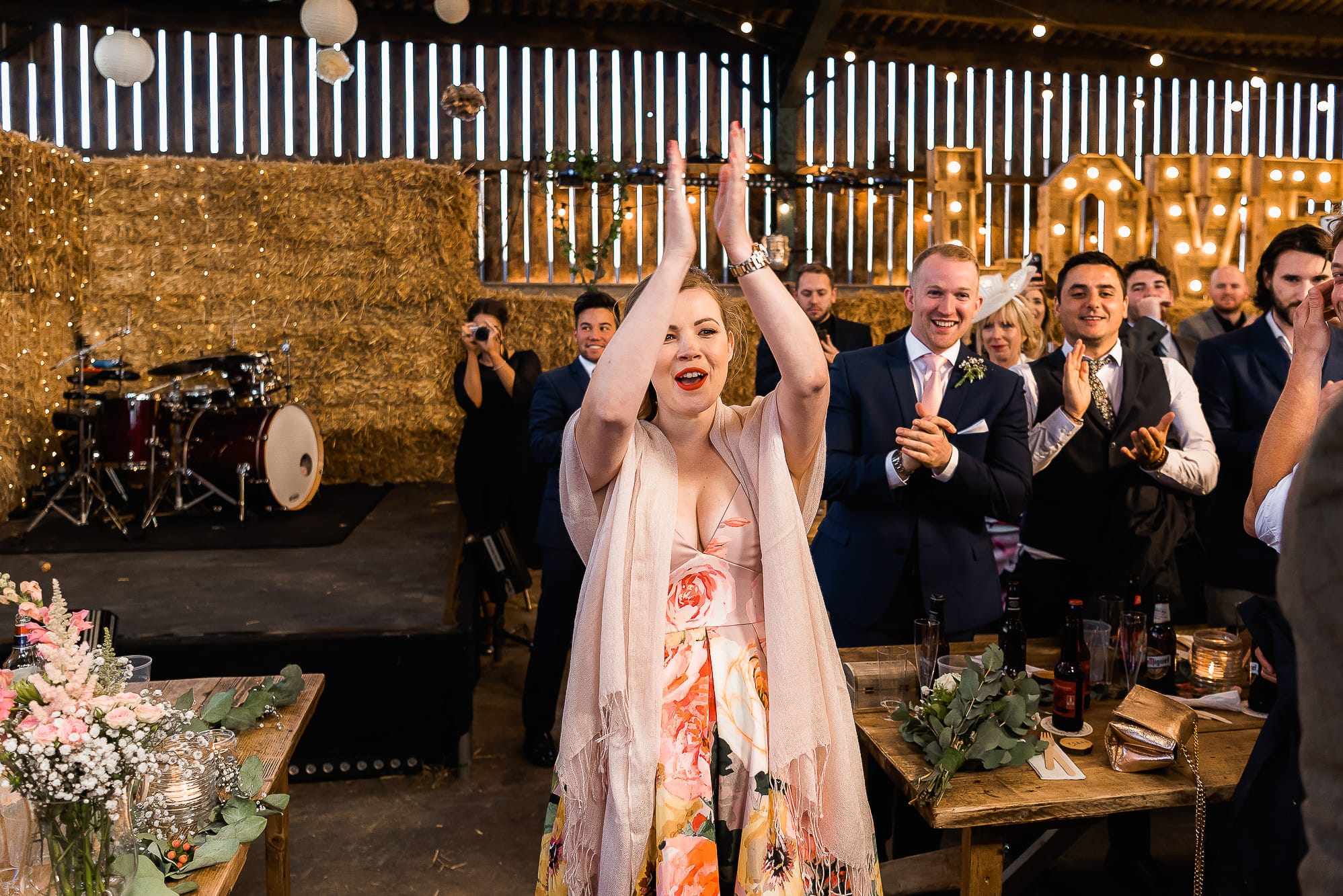 Bridesmaid clapping