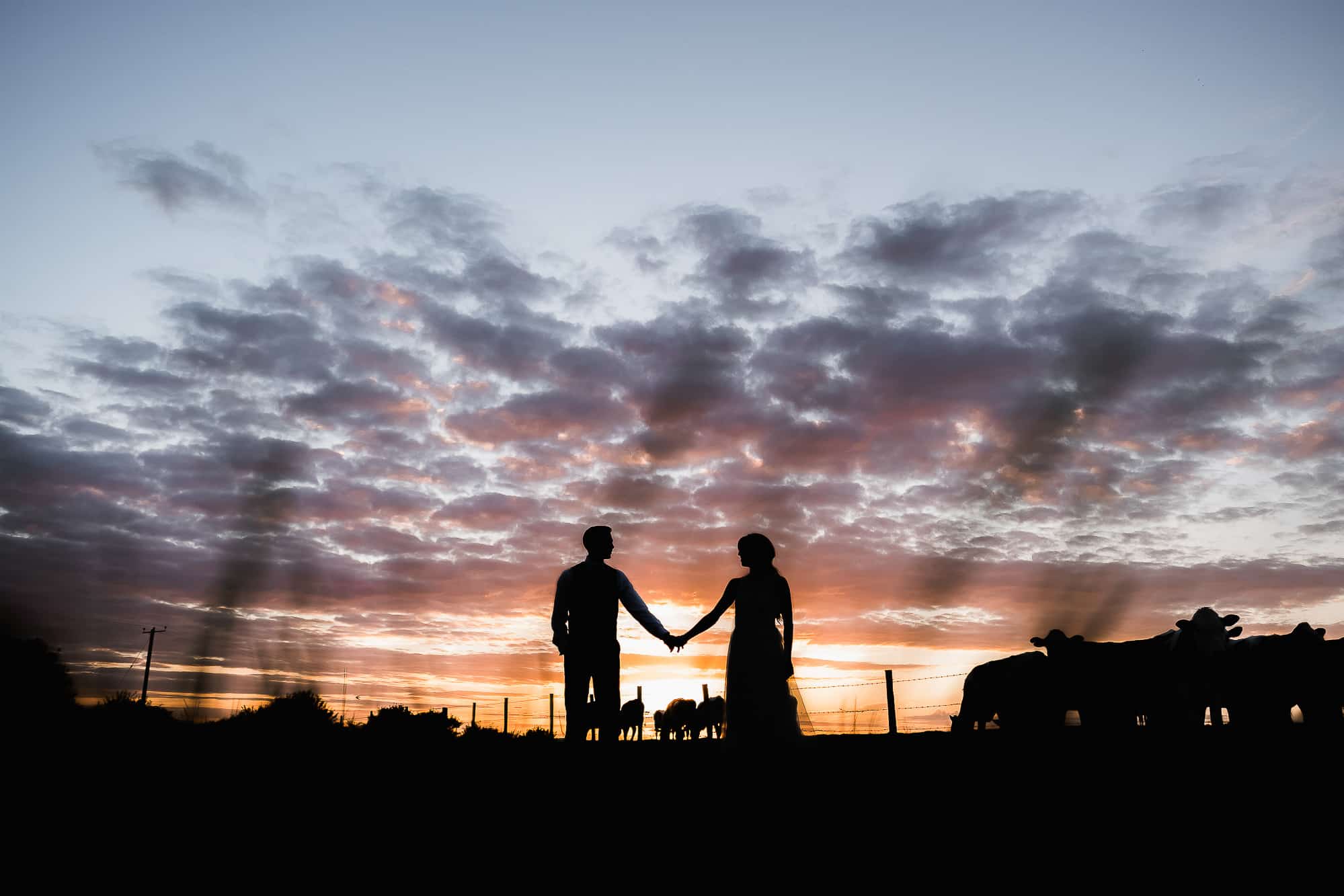Bride and groom silhouette 