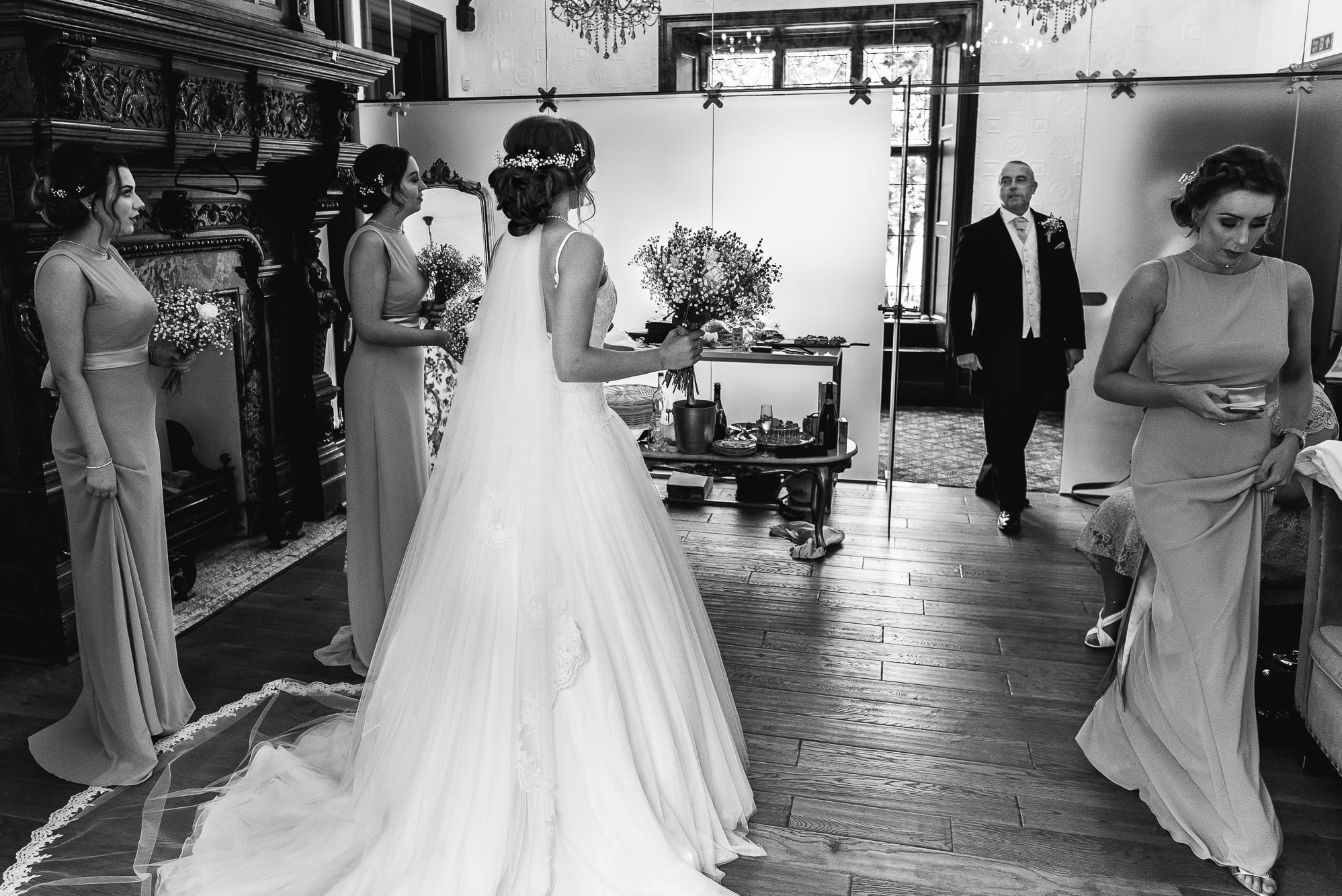 Tyn Dwr Hall Wedding Photography | Andy Griffiths Photography 14 First look with bride and dad at Tyn Dwr hall