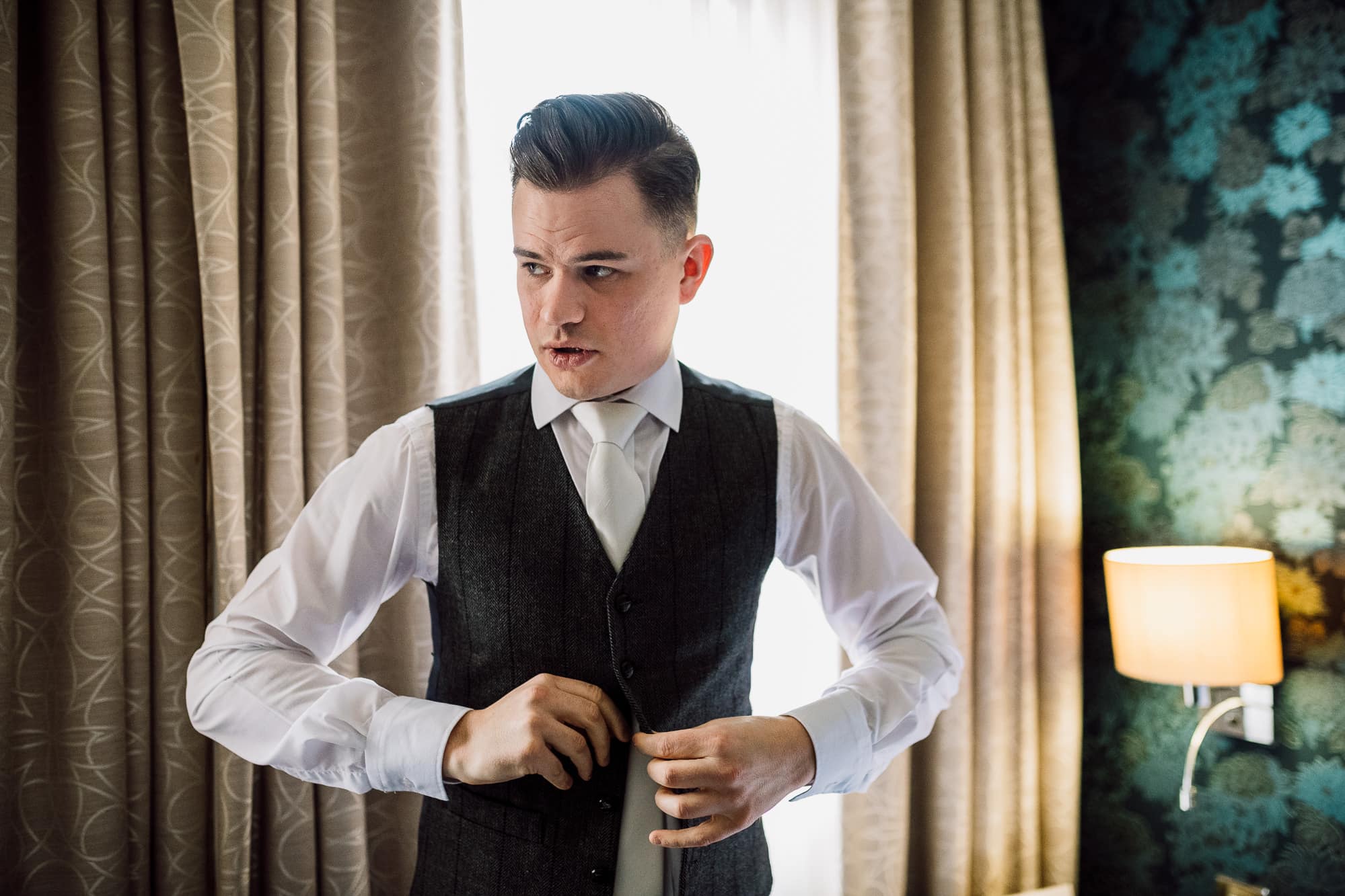 Crabwall Manor Wedding Photography | Mark & Beth 7 The groom gets dressed before the big day