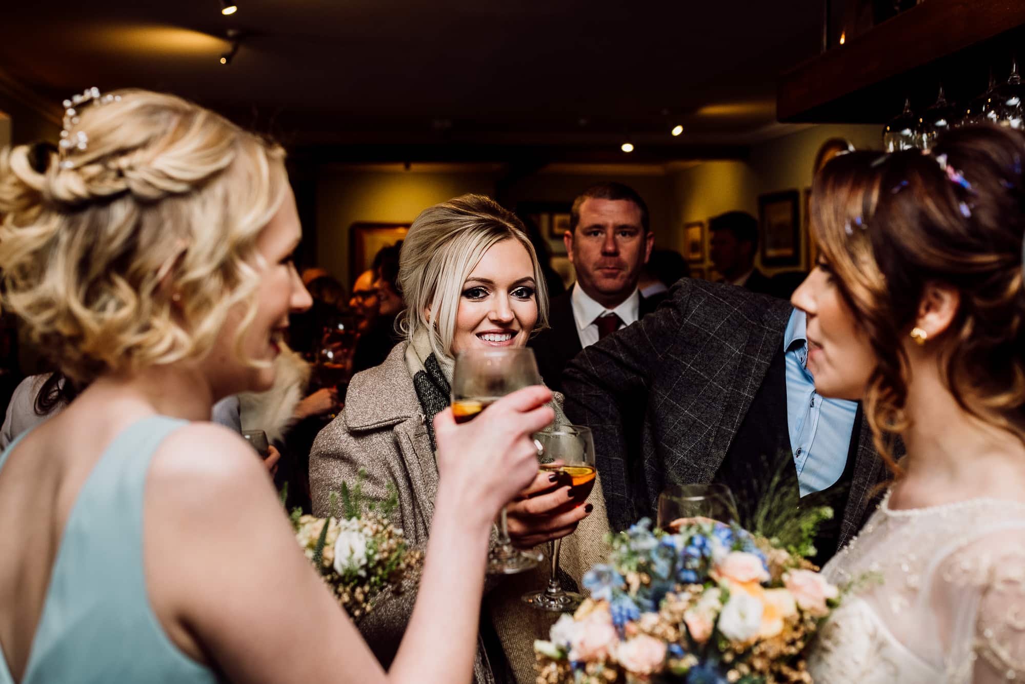 Guests talking at the inn at whitewell