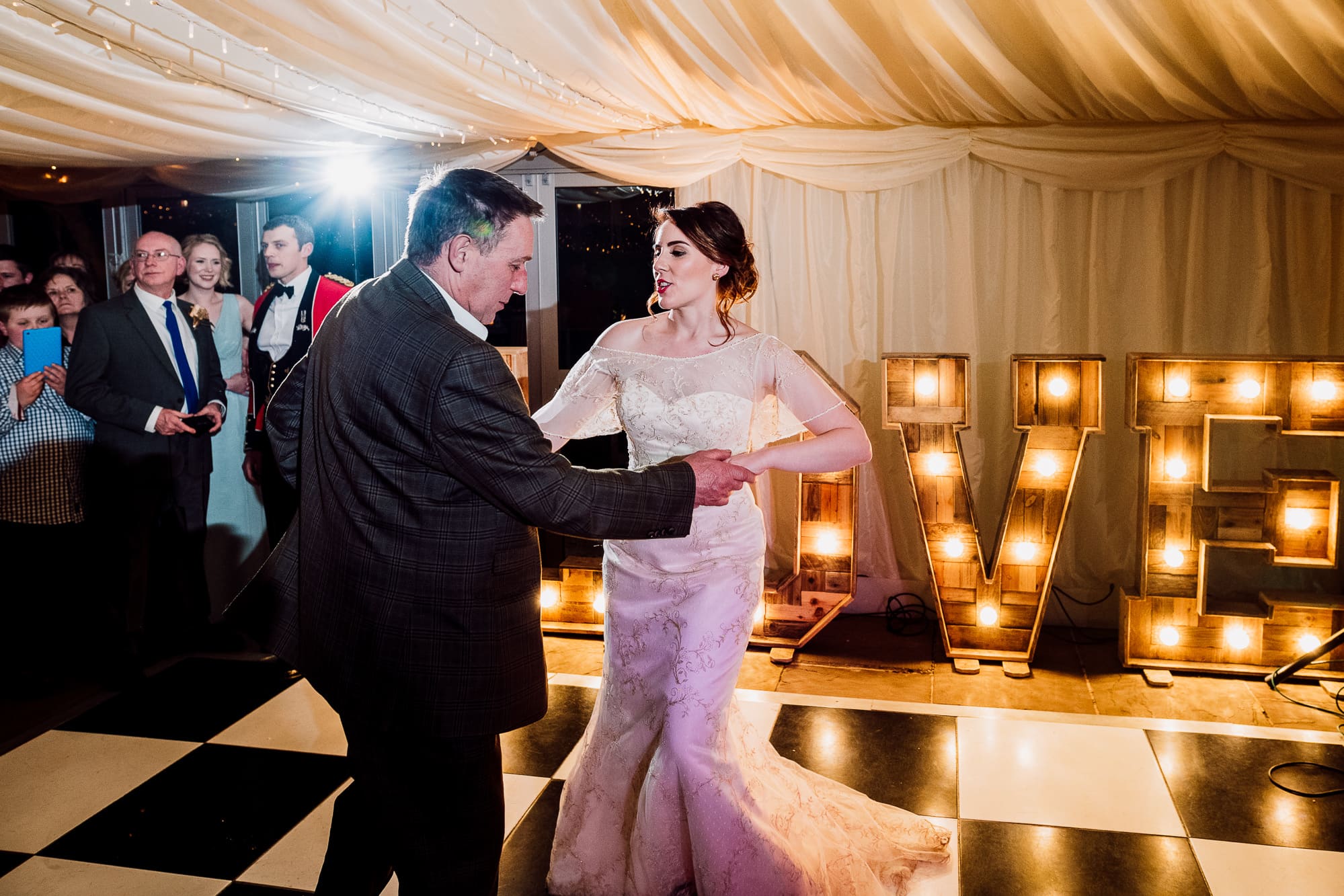 Father and daughter dance at the Inn at Whitewell