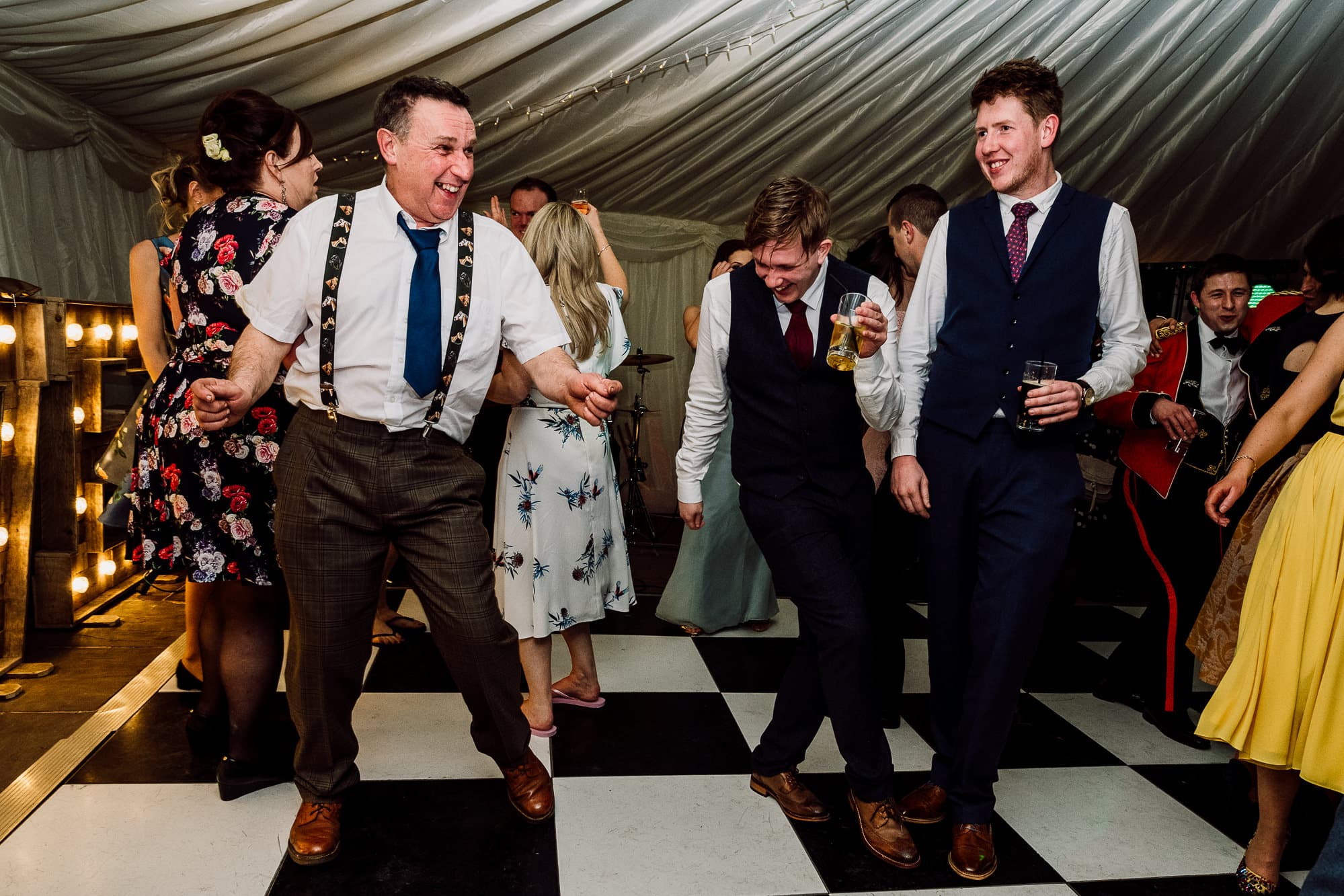 Father and his son dancing at the Inn at Whitewell