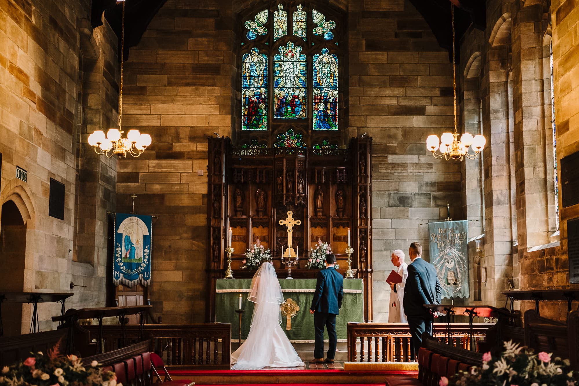 Bride and groom in the church