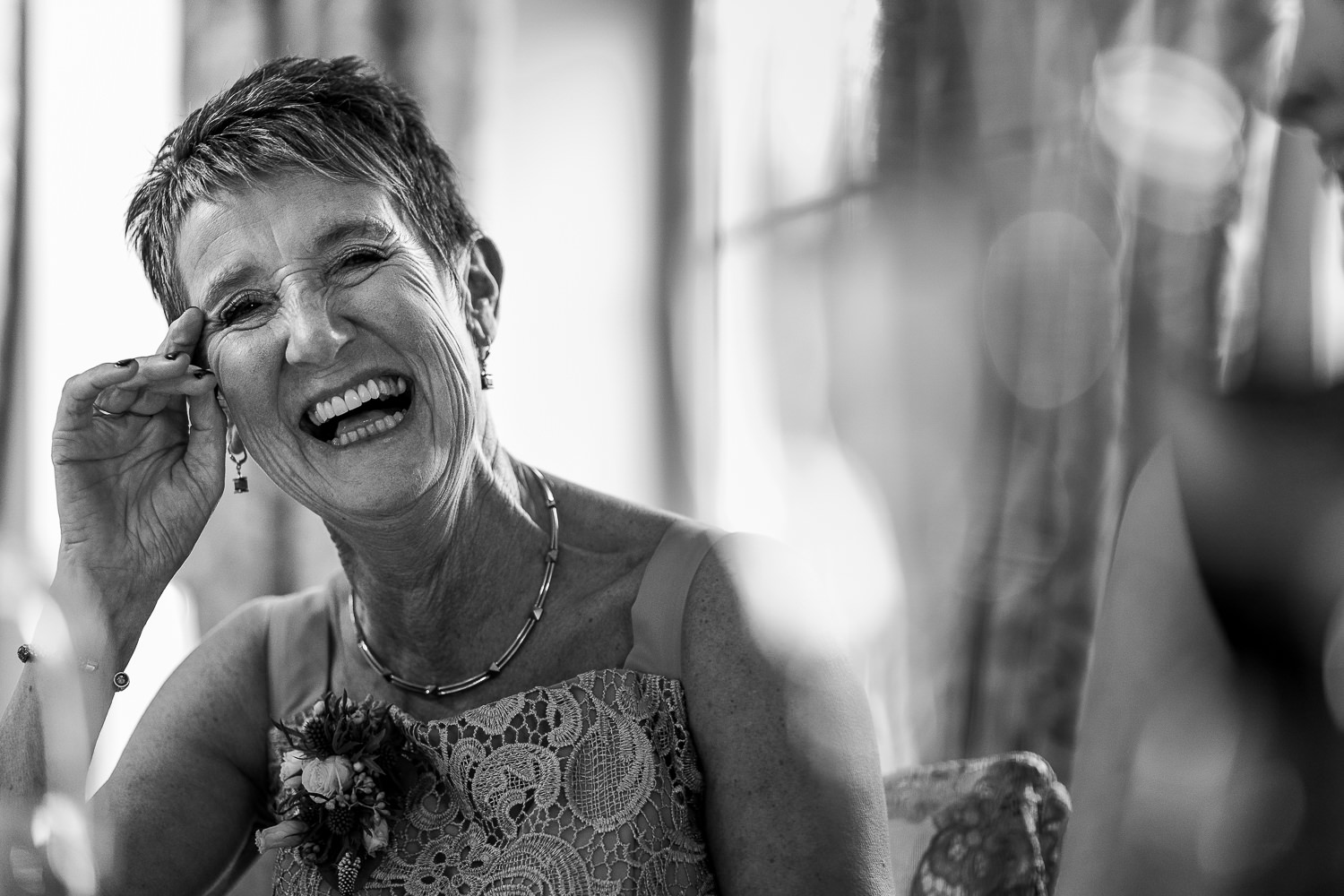 Mother of bride laughing