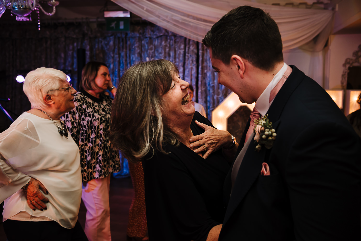 Groom and his mum dancing at Eaves hall