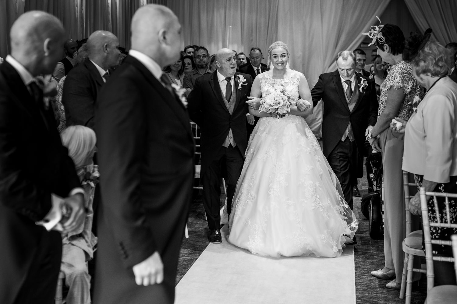Bride walking down the aisle