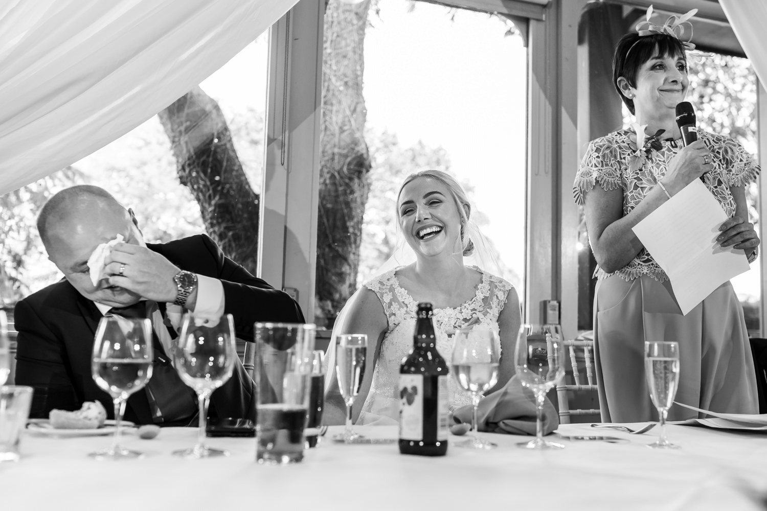 Groom crying during speeches
