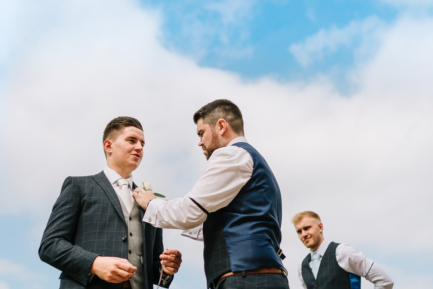 Groom getting ready at Beeston Manor