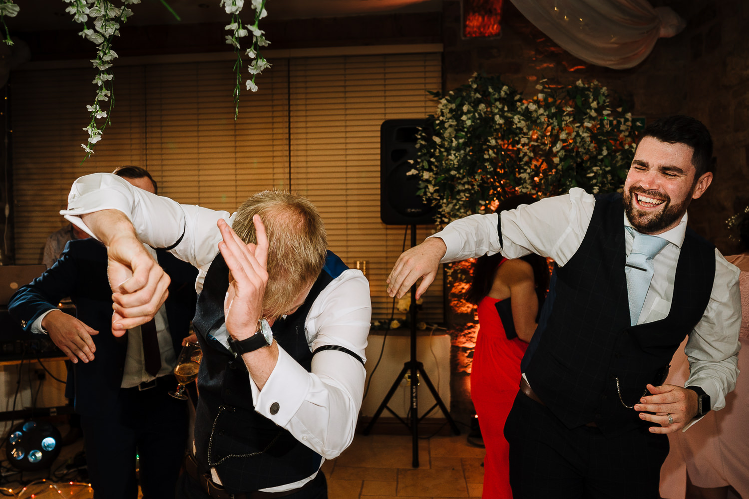 Best men dancing at Beeston manor