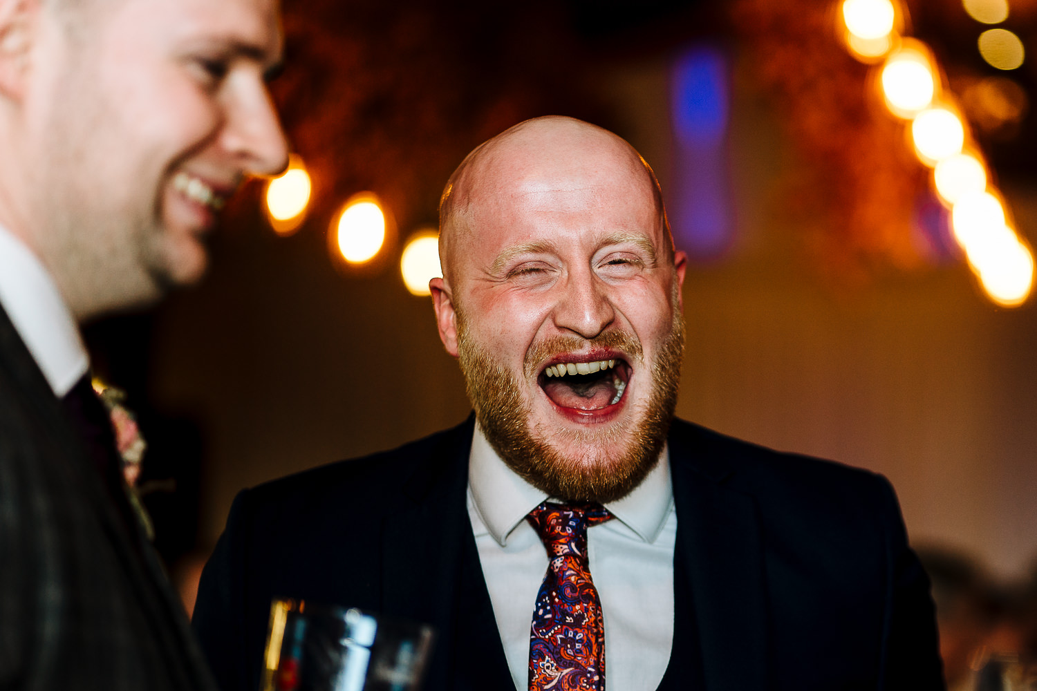 Guest laughing at Lancaster Brewery