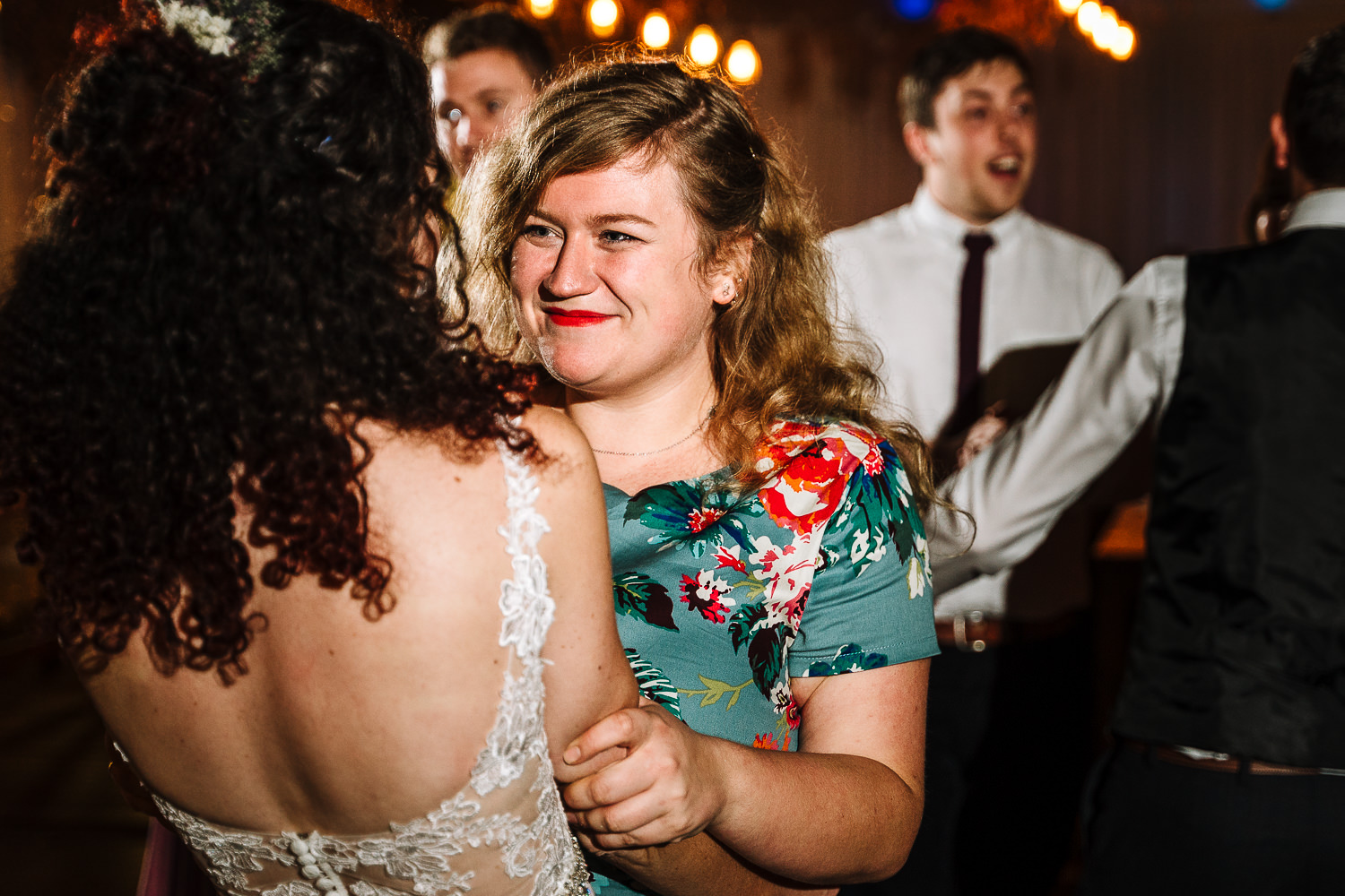 Female guests dancing at Lancaster brewery