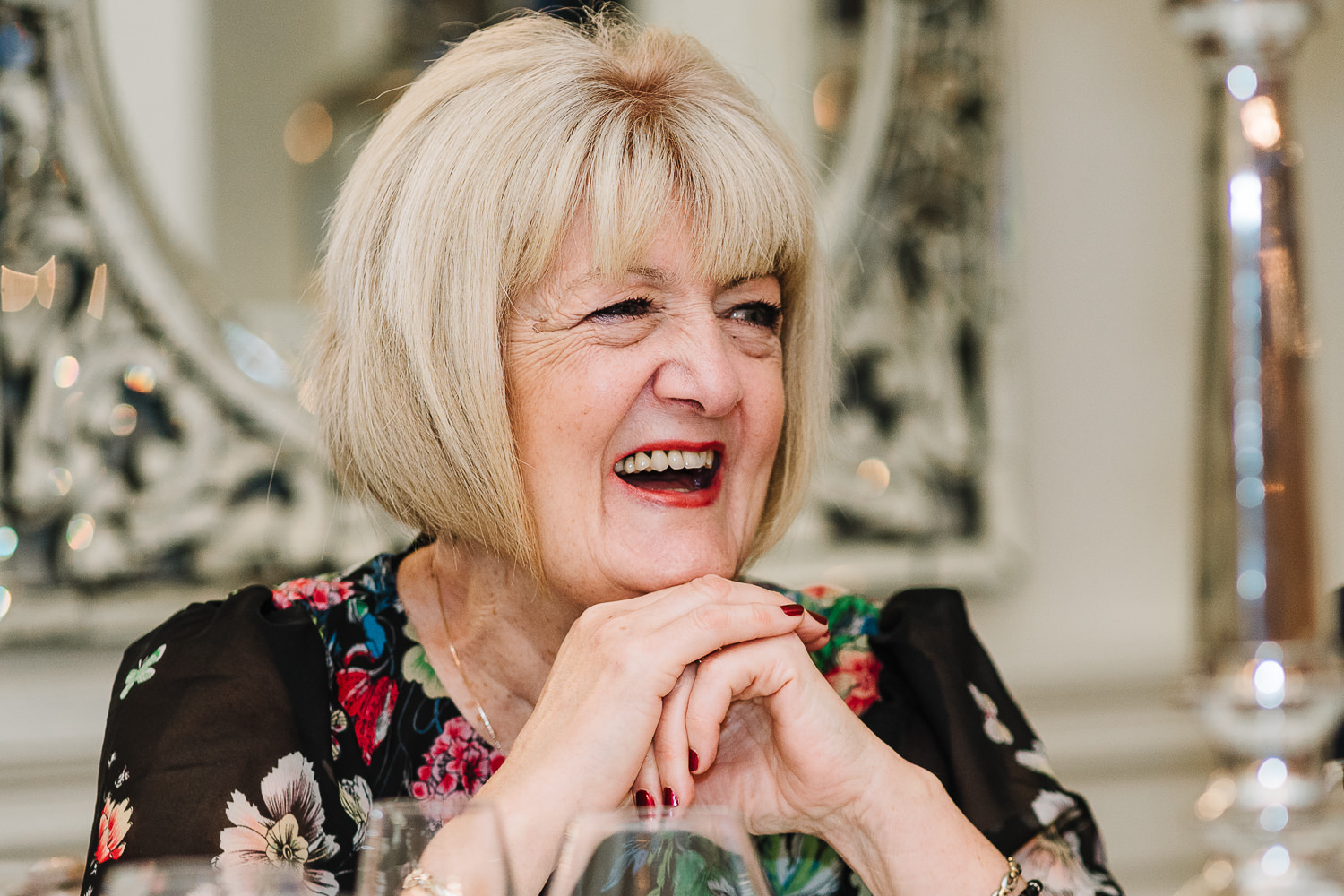 Female guest laughing