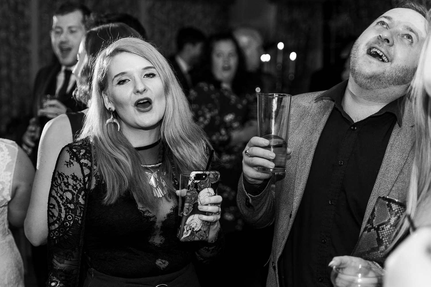 Female guest dancing at Eaves Hall