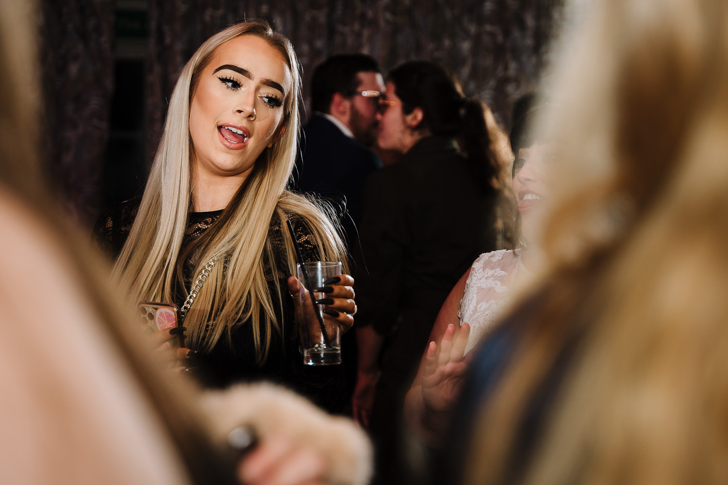 Female guest dancing at Eaves Hall