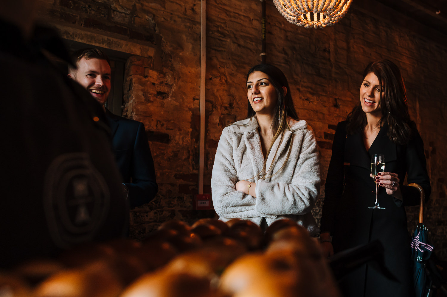 guests eating canapés