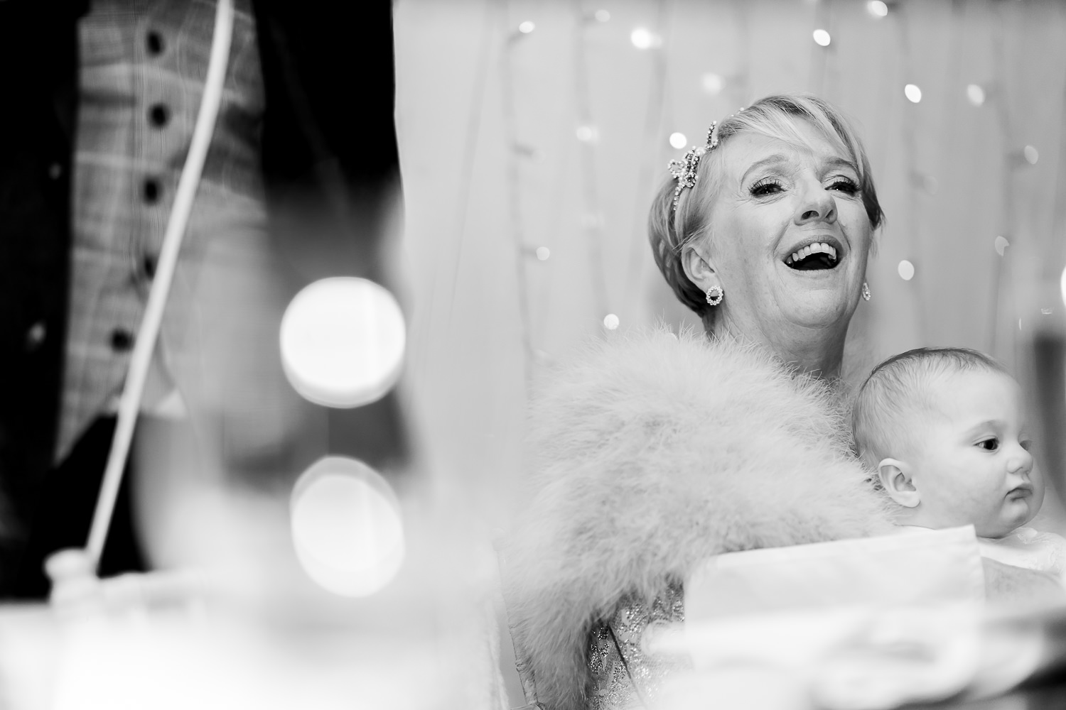 Mother of the bride laughing