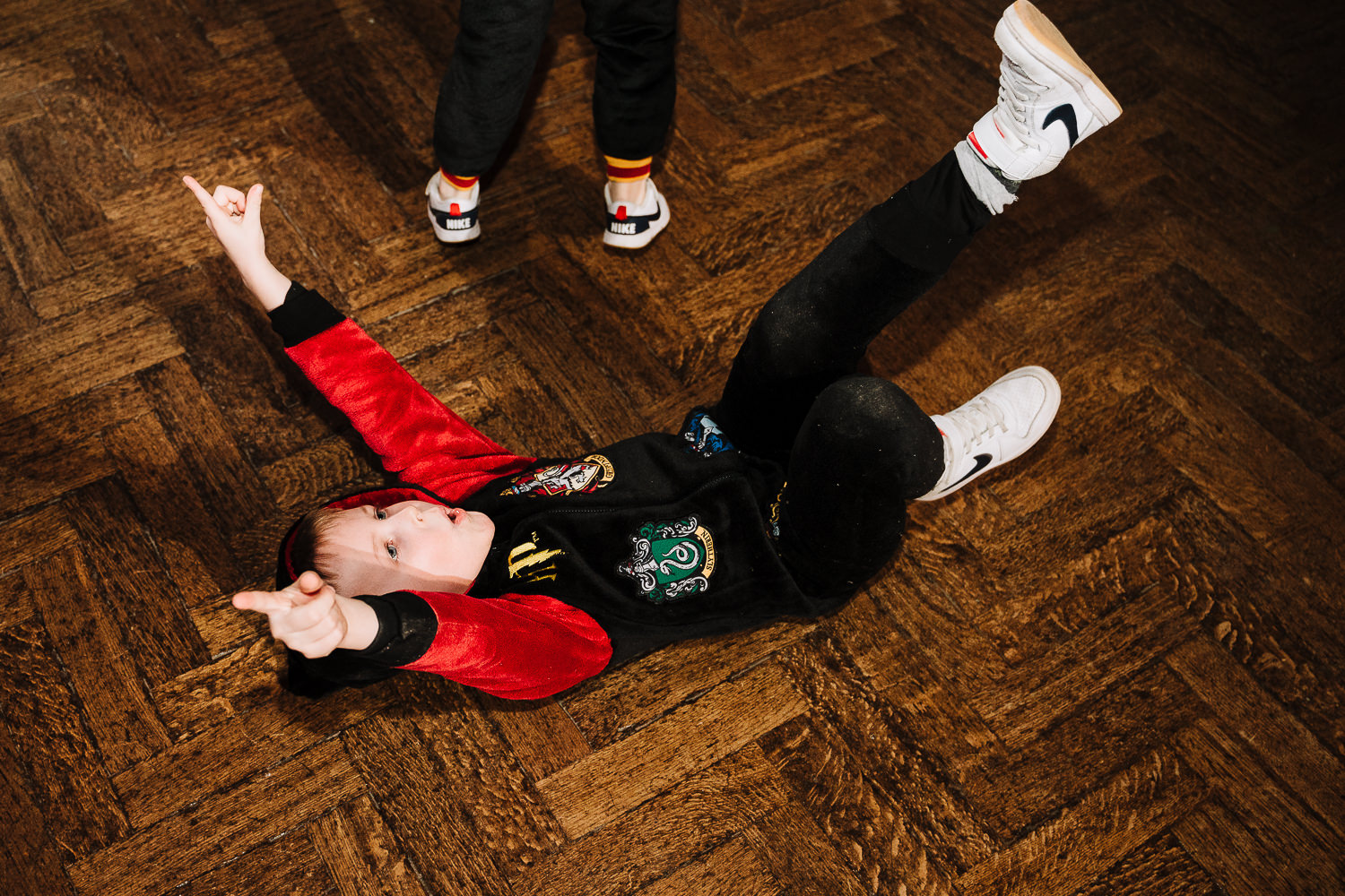Boy on the floor dancing