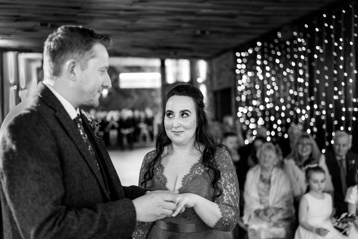 Wedding vows at Owen House Wedding Barn