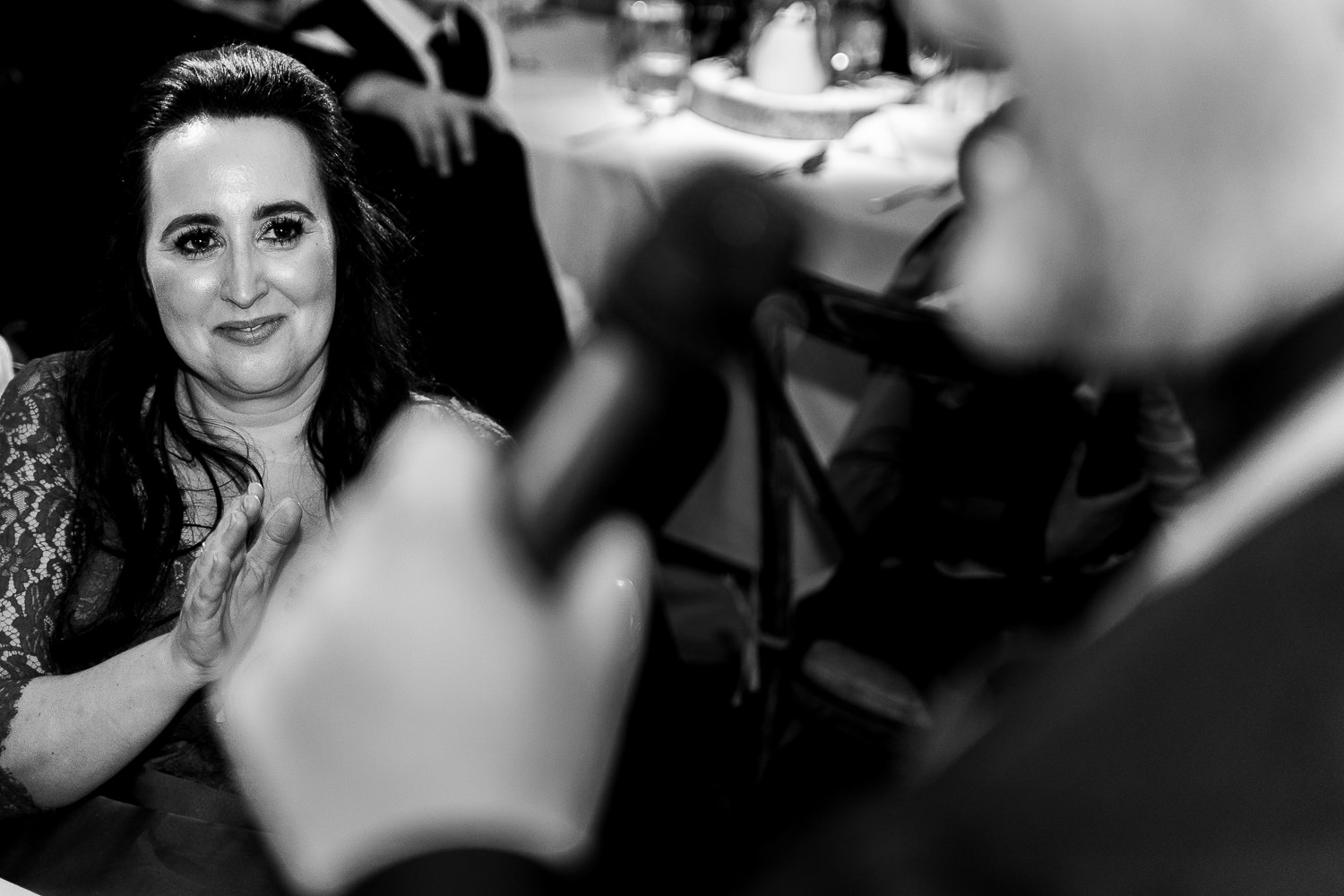 singing waiters and the bride clapping