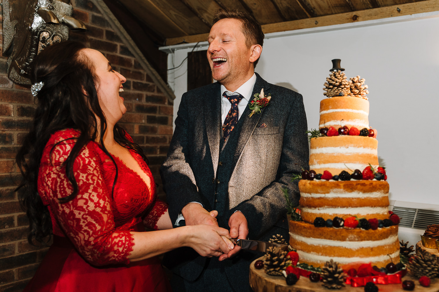 Cake cut at Owen House Barn