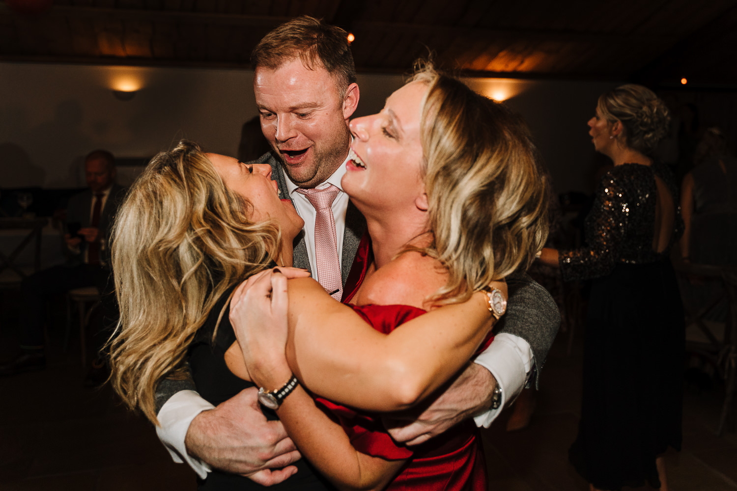 group of guests dancing