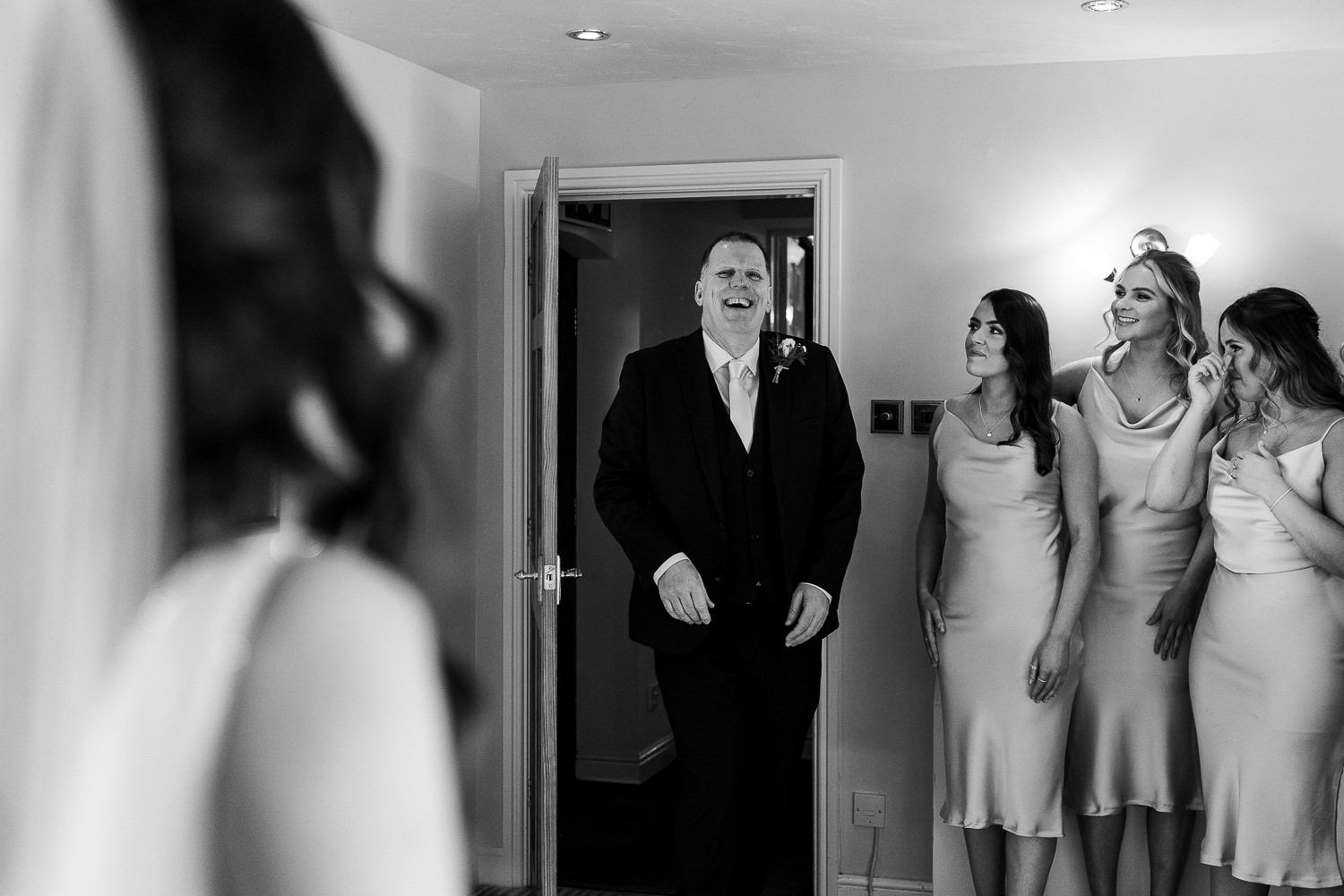 Sandhole Oak Barn Wedding Photography 17 dads first look