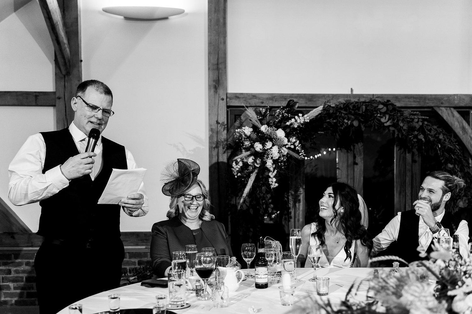Sandhole Oak Barn Wedding Photography 61 Dads speech