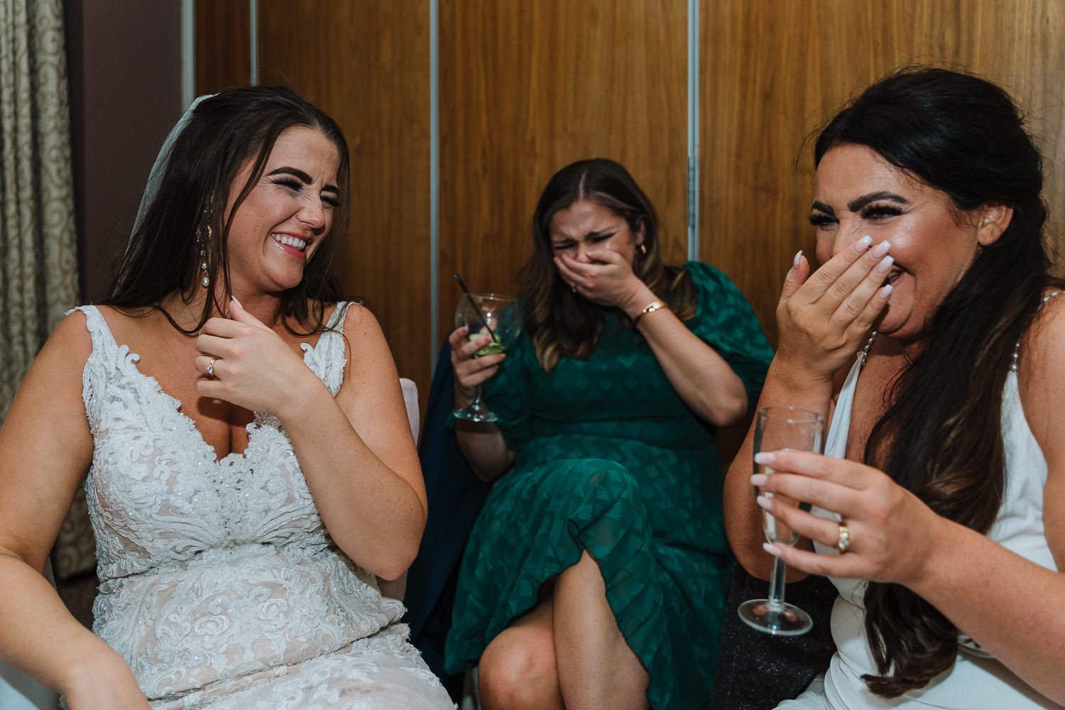 wedding guests drinking shots at Gretna Green
