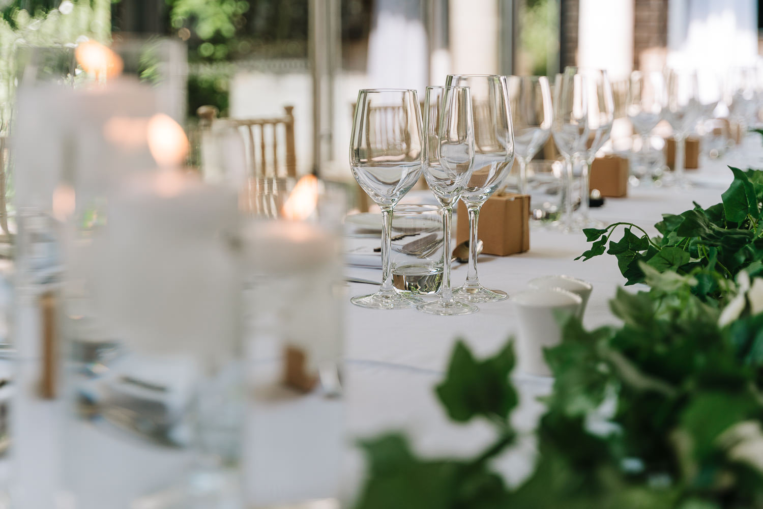 Photos of top table at Delamere Manor