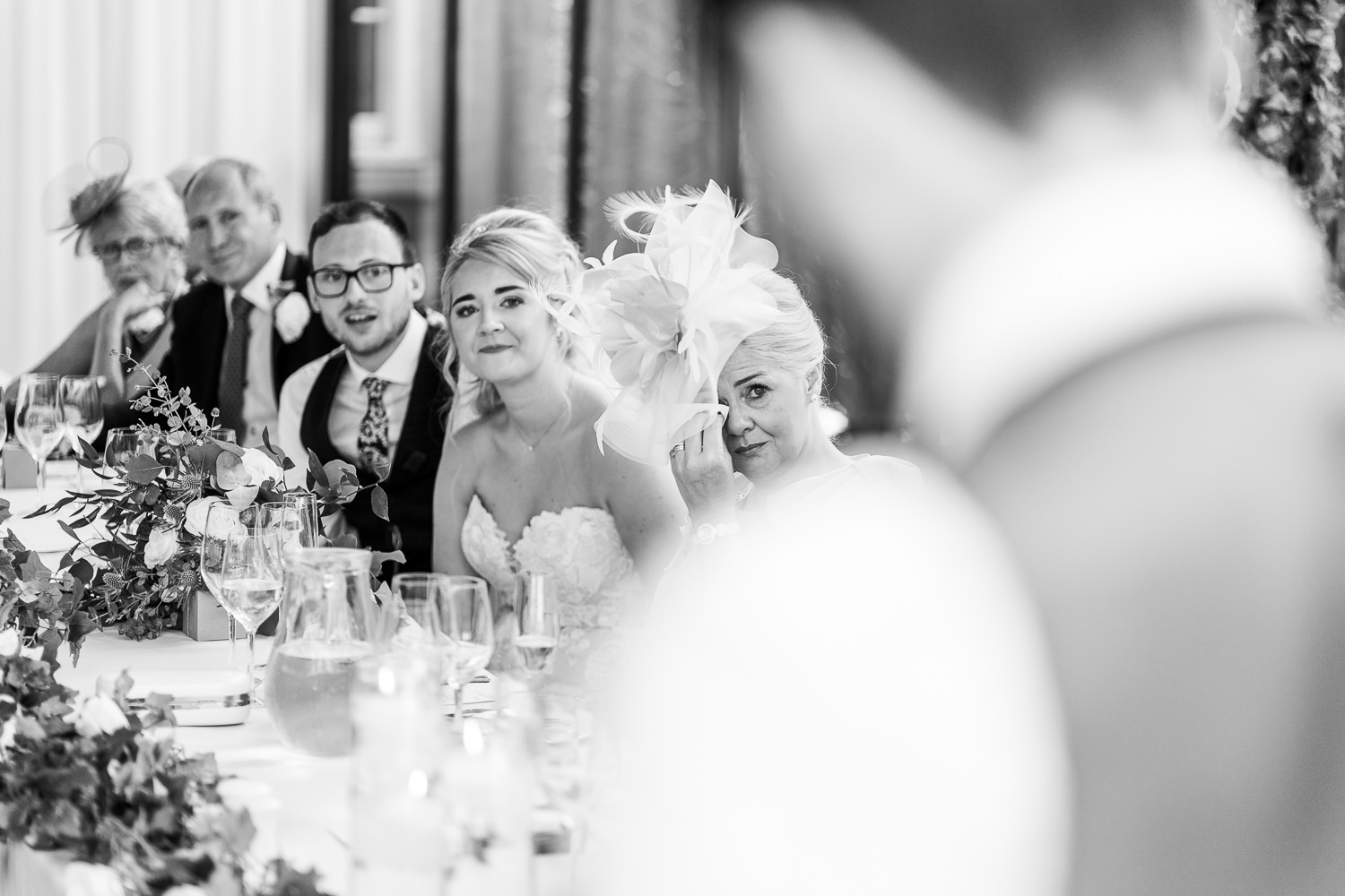 Brides mum crying during speeches