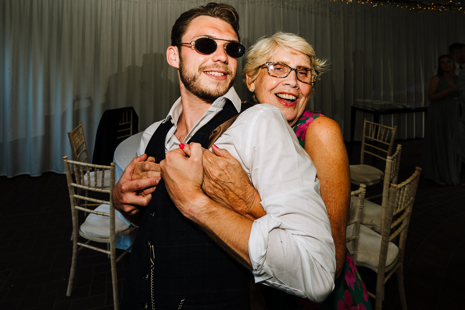 Gran and best man dancing