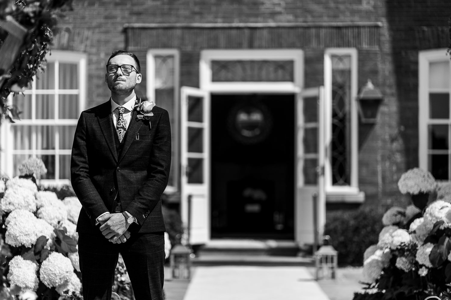 Groom waiting outside