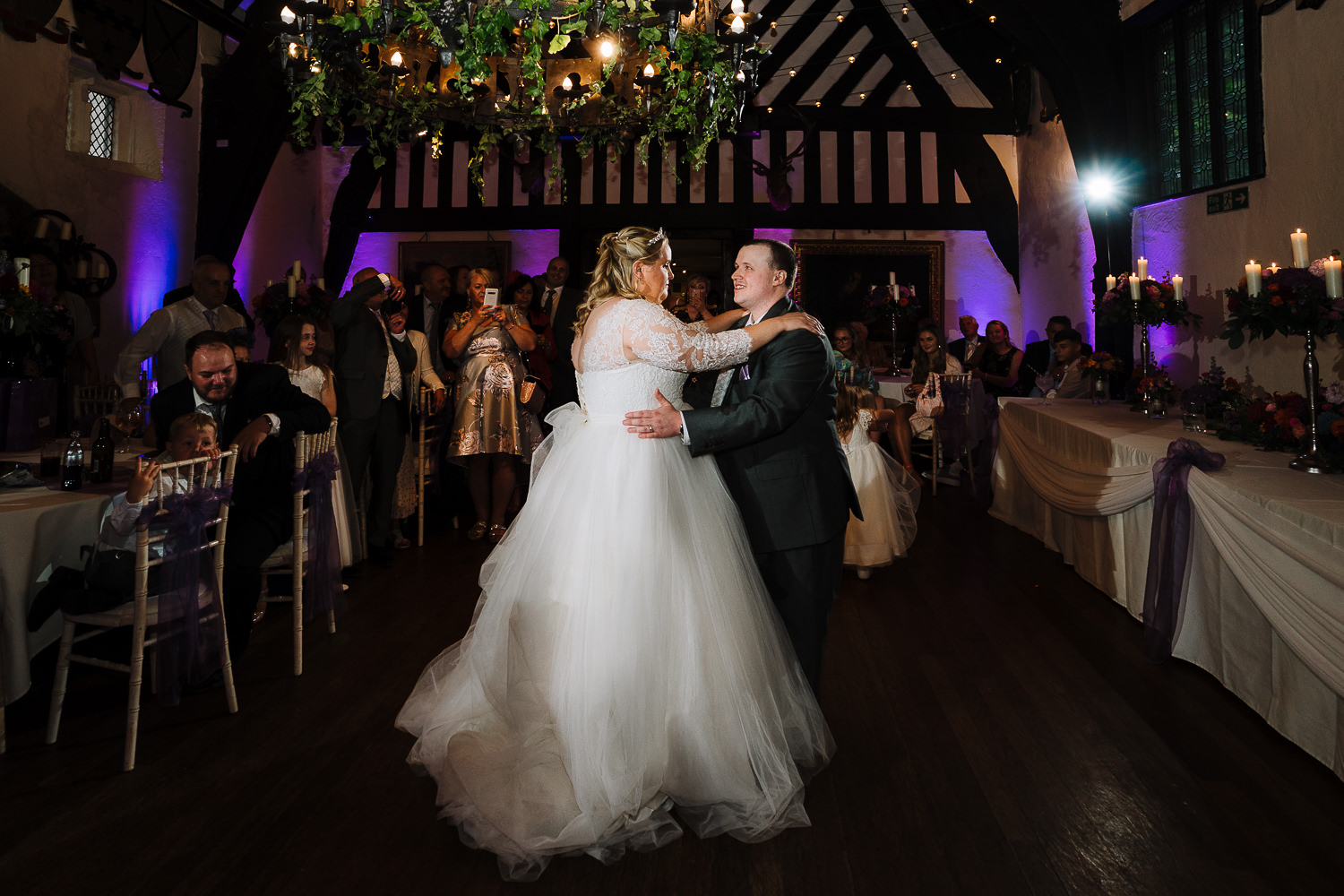 Samlesbury Hall Wedding Photography 29 First dance at Samlesbury Hall