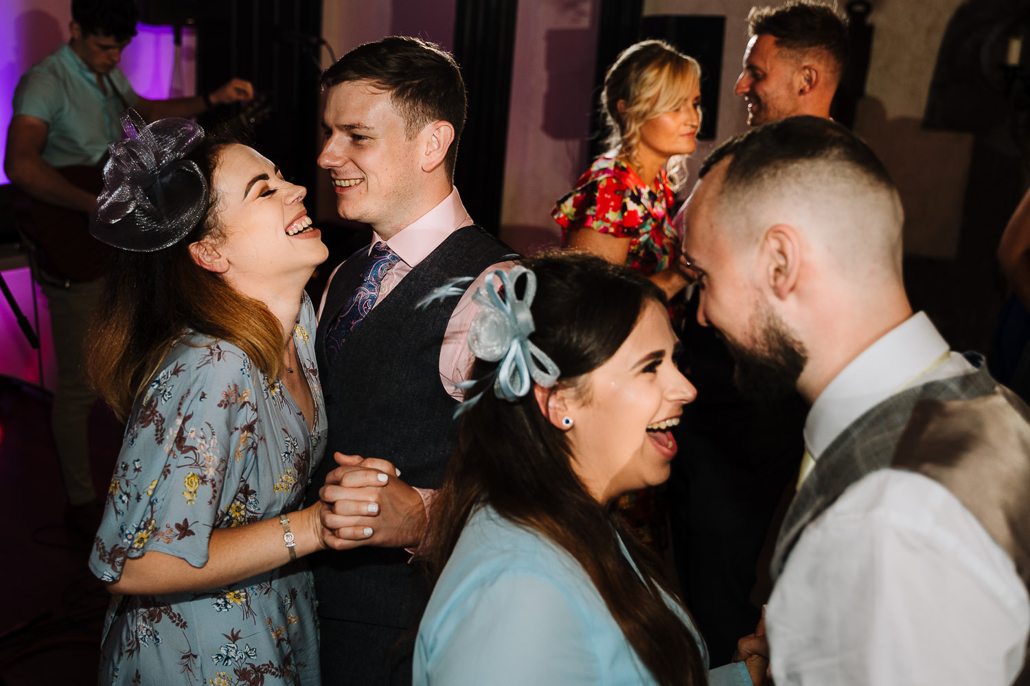 Samlesbury Hall Wedding Photography 30 Wedding guests dancing