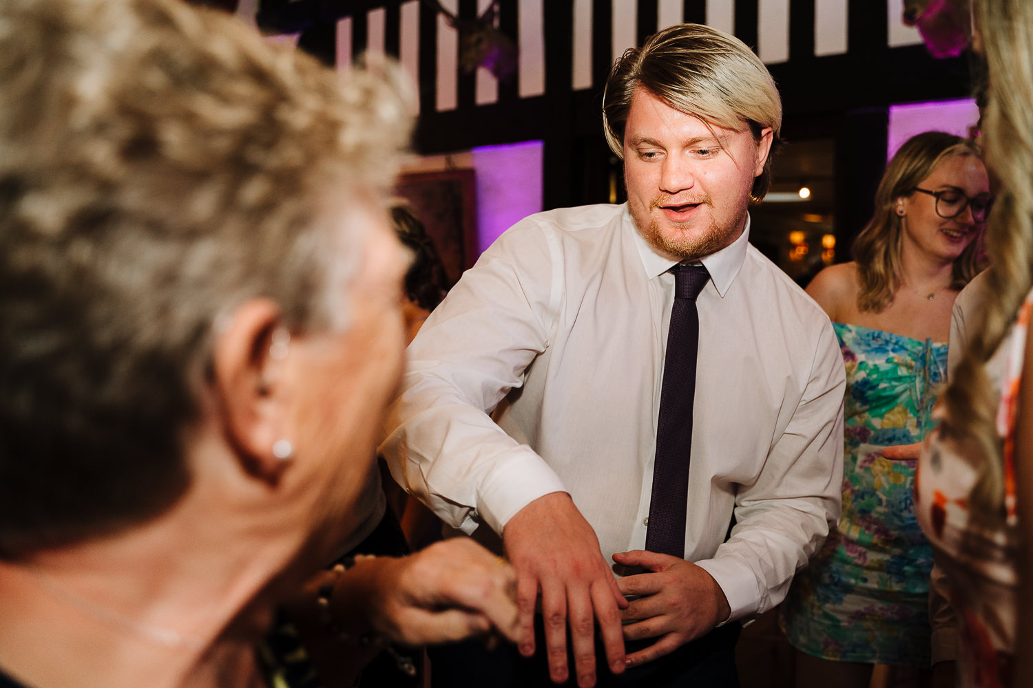 Samlesbury Hall Wedding Photography 34 Wedding guest dancing