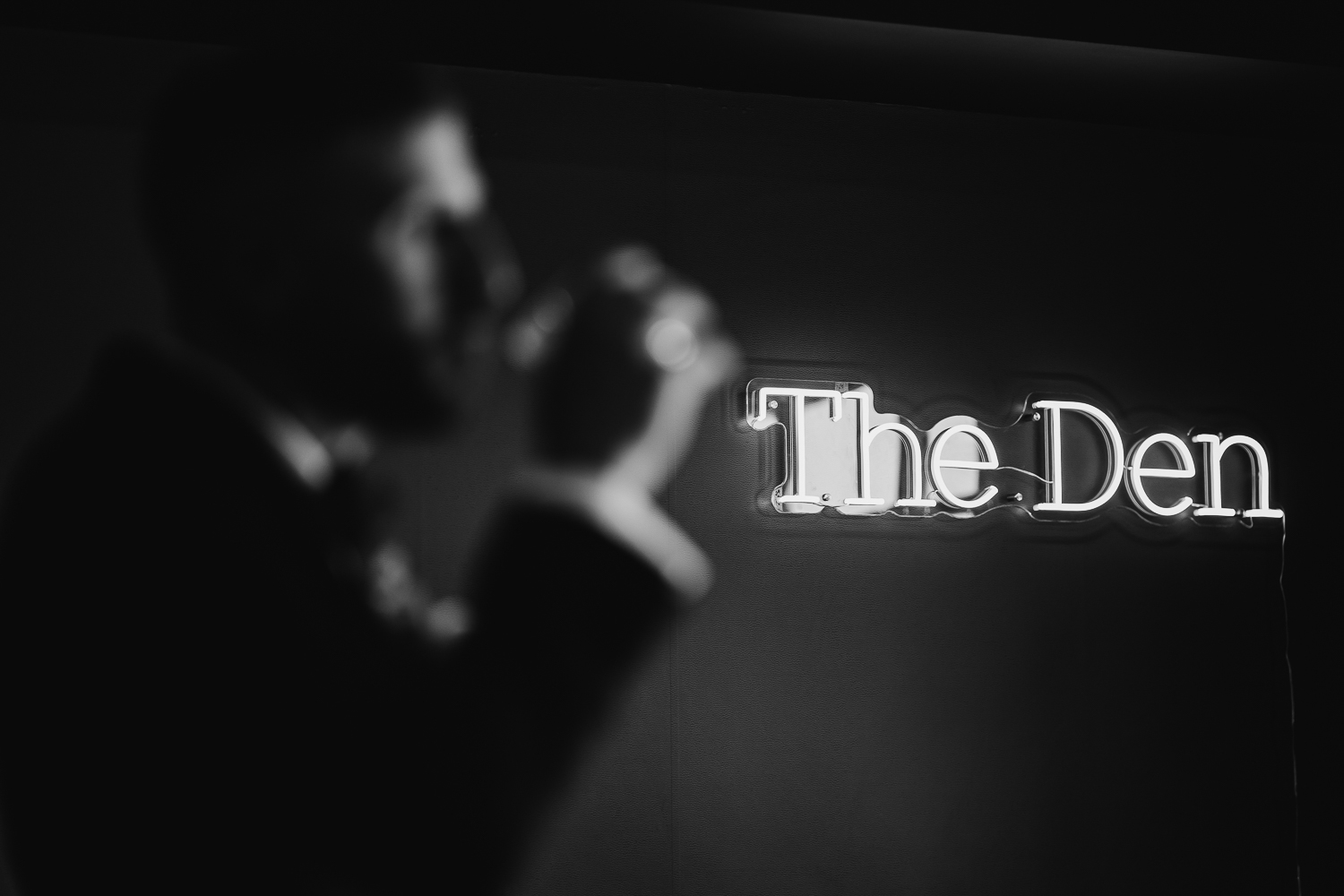 Colshaw Hall Wedding Photos 4 Groom drinking in the den