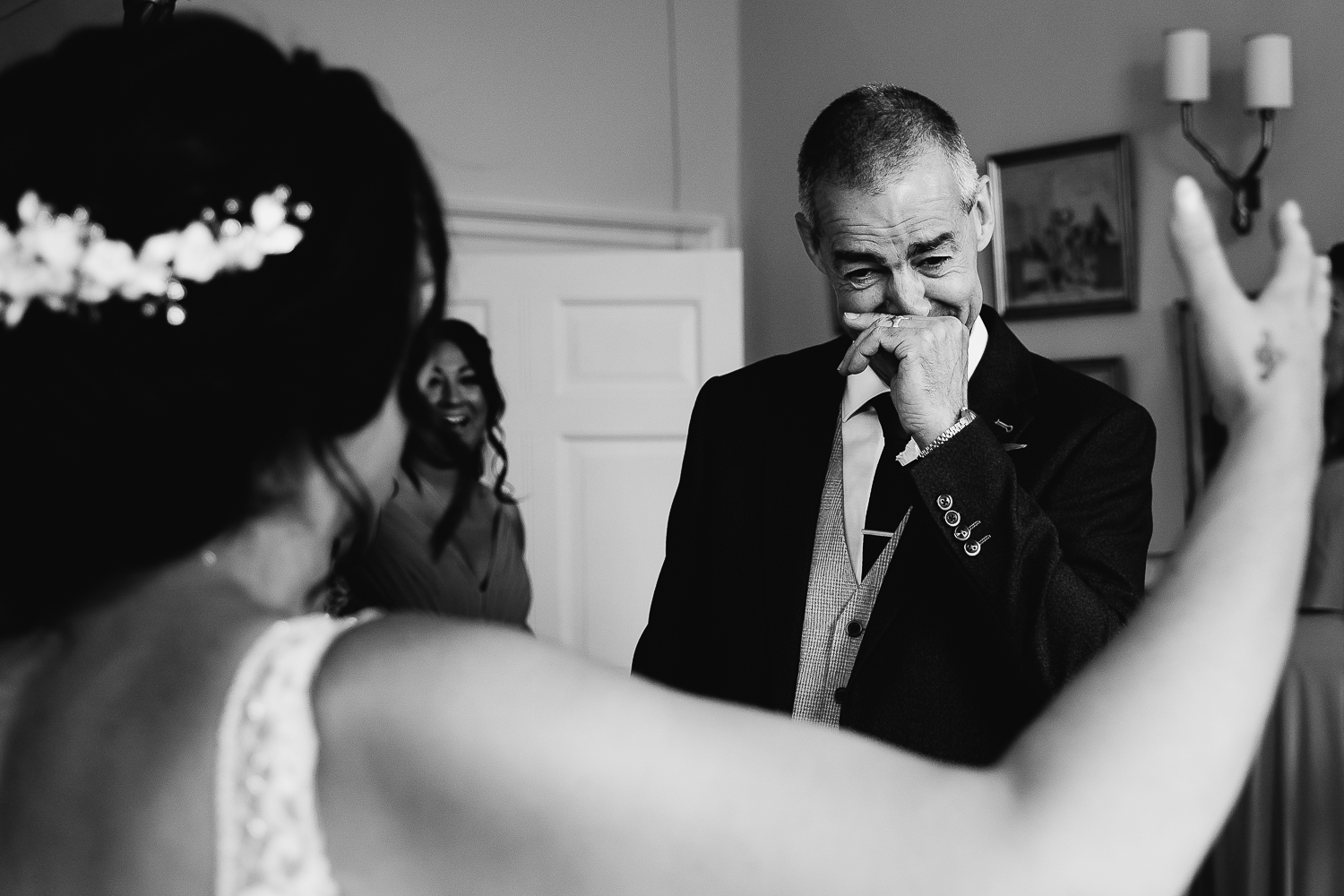 Iscoyd Park Wedding 18 father of bride crying