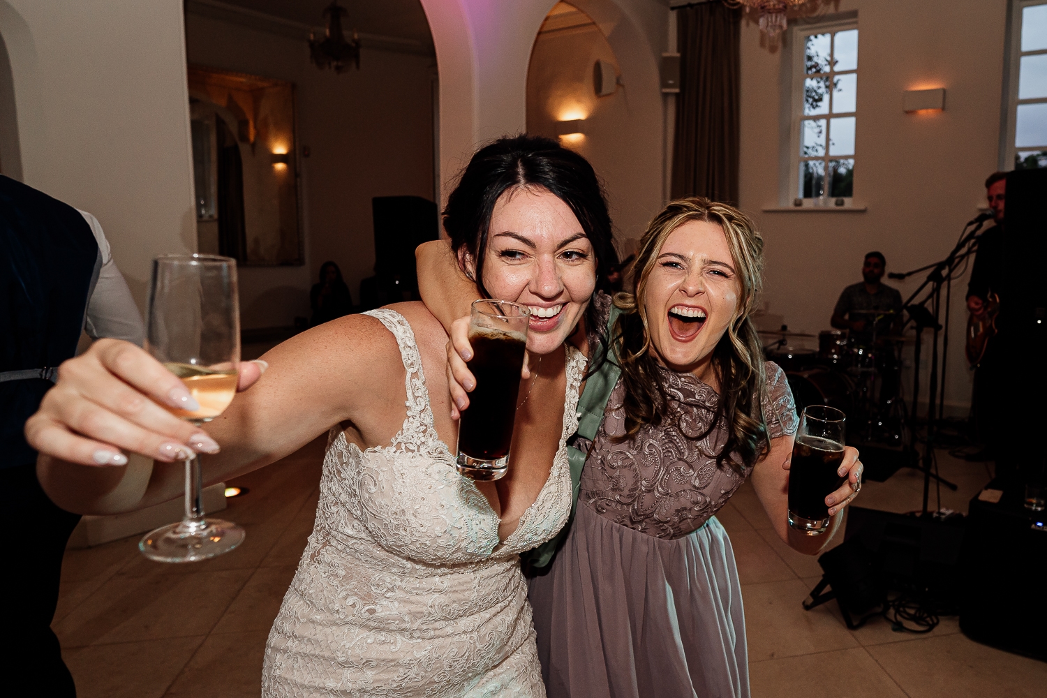 Iscoyd Park Wedding 68 Bride and bridesmaid dancing.