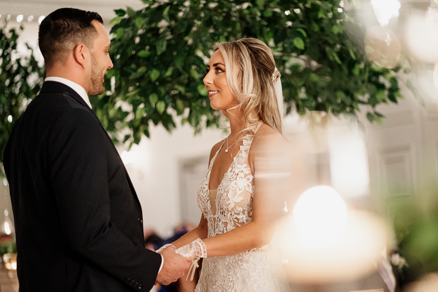 Wedding vows at Mottram Hall