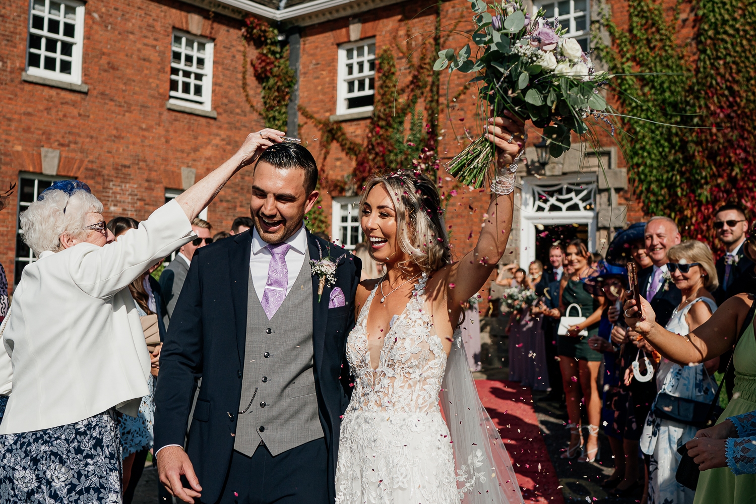Confetti photo at Mottram Hall