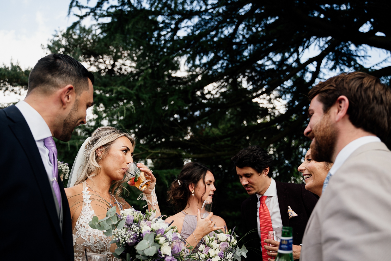 Friends talking at Mottram Hall