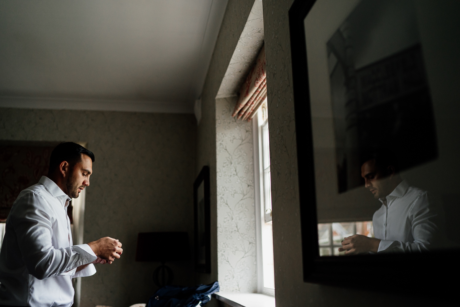 Groom getting ready
